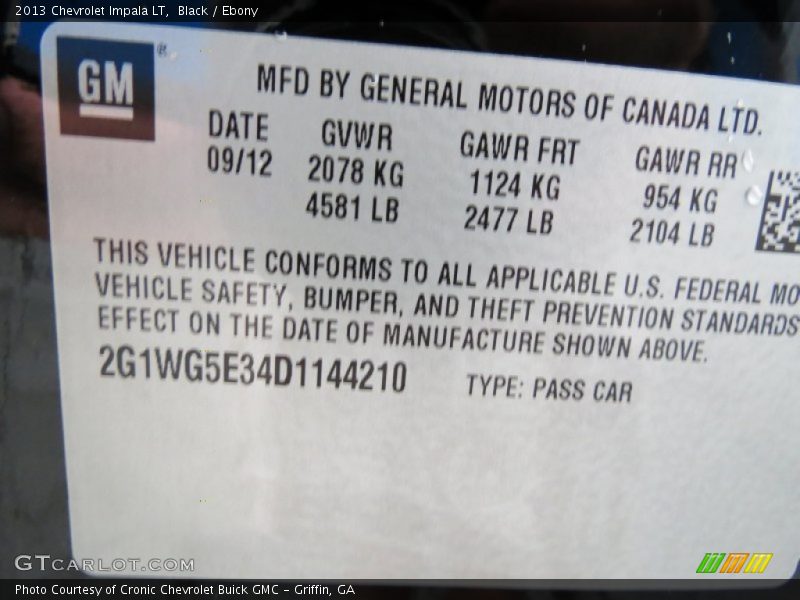 Black / Ebony 2013 Chevrolet Impala LT