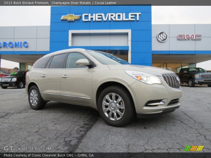 Champagne Silver Metallic / Cocoa Leather 2013 Buick Enclave Premium