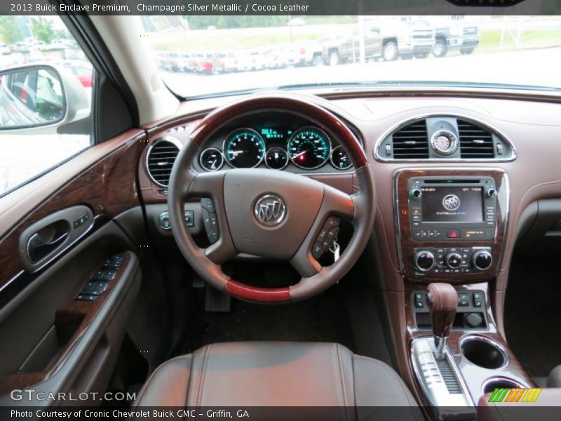 Champagne Silver Metallic / Cocoa Leather 2013 Buick Enclave Premium