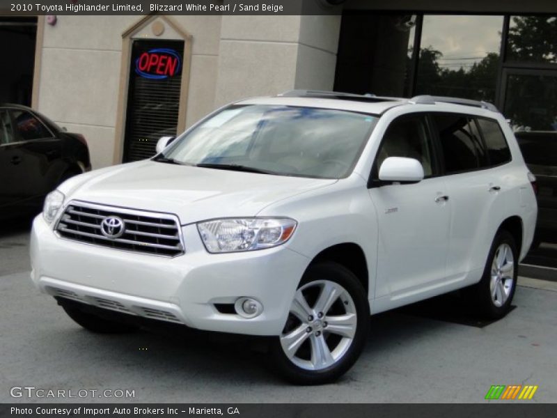 Blizzard White Pearl / Sand Beige 2010 Toyota Highlander Limited