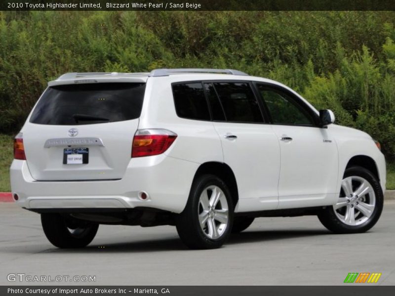 Blizzard White Pearl / Sand Beige 2010 Toyota Highlander Limited