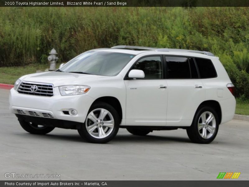 Blizzard White Pearl / Sand Beige 2010 Toyota Highlander Limited