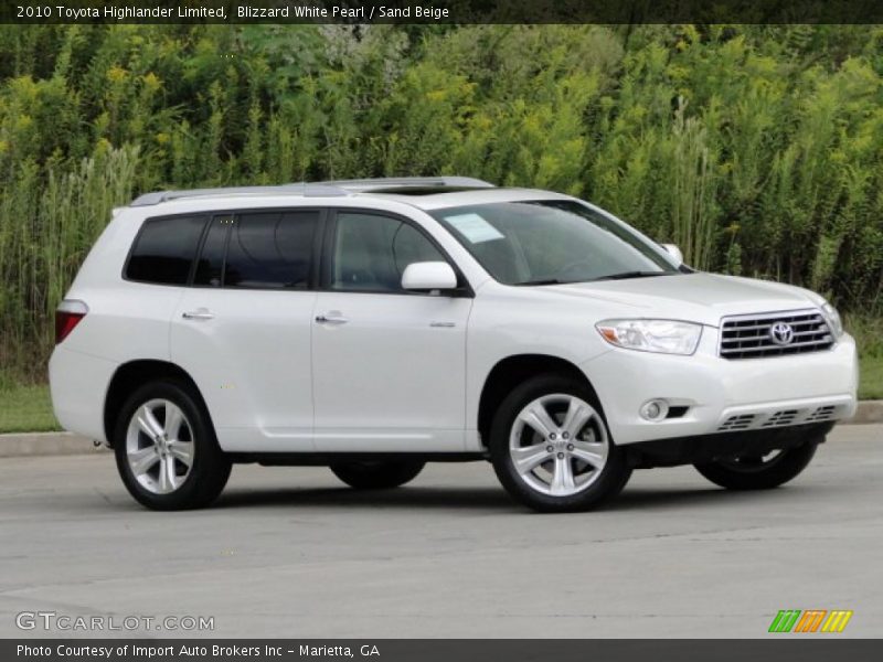 Blizzard White Pearl / Sand Beige 2010 Toyota Highlander Limited