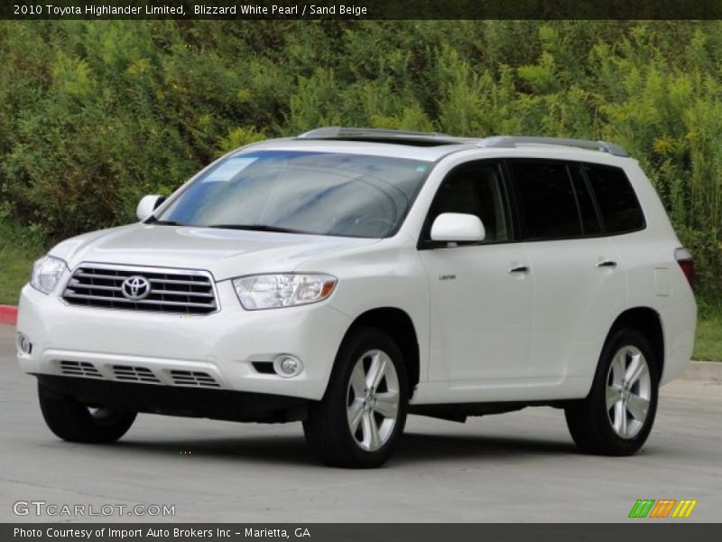 Blizzard White Pearl / Sand Beige 2010 Toyota Highlander Limited