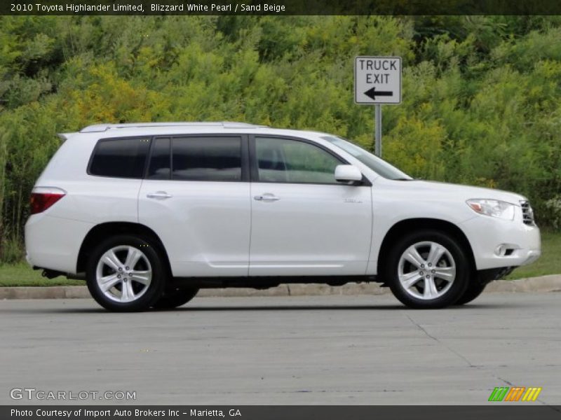 Blizzard White Pearl / Sand Beige 2010 Toyota Highlander Limited