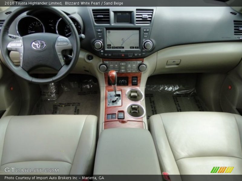 Blizzard White Pearl / Sand Beige 2010 Toyota Highlander Limited