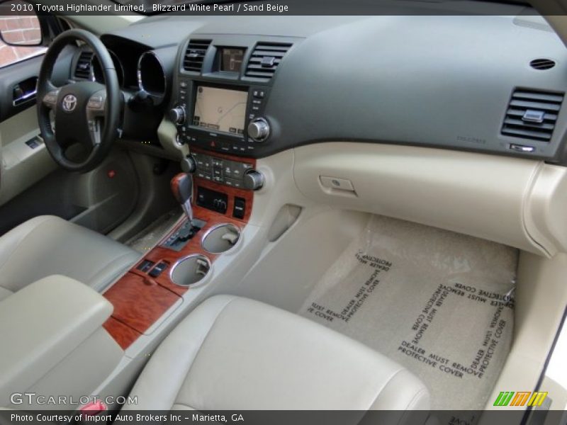 Blizzard White Pearl / Sand Beige 2010 Toyota Highlander Limited