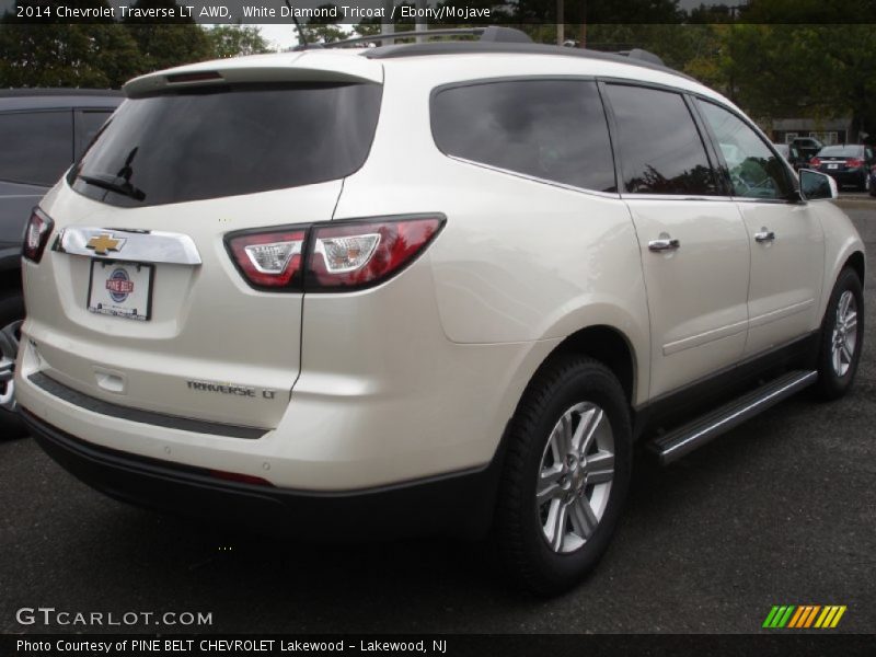 White Diamond Tricoat / Ebony/Mojave 2014 Chevrolet Traverse LT AWD