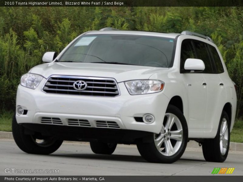 Blizzard White Pearl / Sand Beige 2010 Toyota Highlander Limited