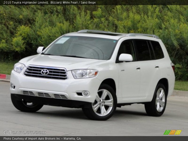 Blizzard White Pearl / Sand Beige 2010 Toyota Highlander Limited