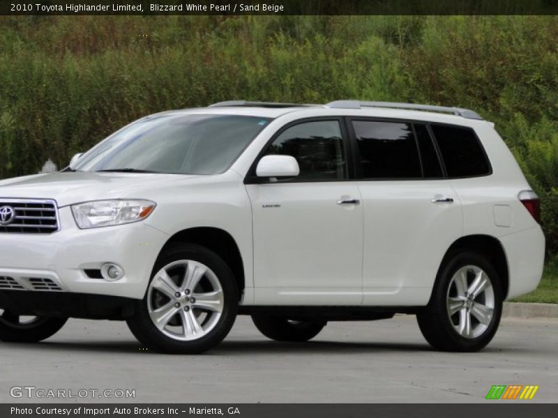 Blizzard White Pearl / Sand Beige 2010 Toyota Highlander Limited