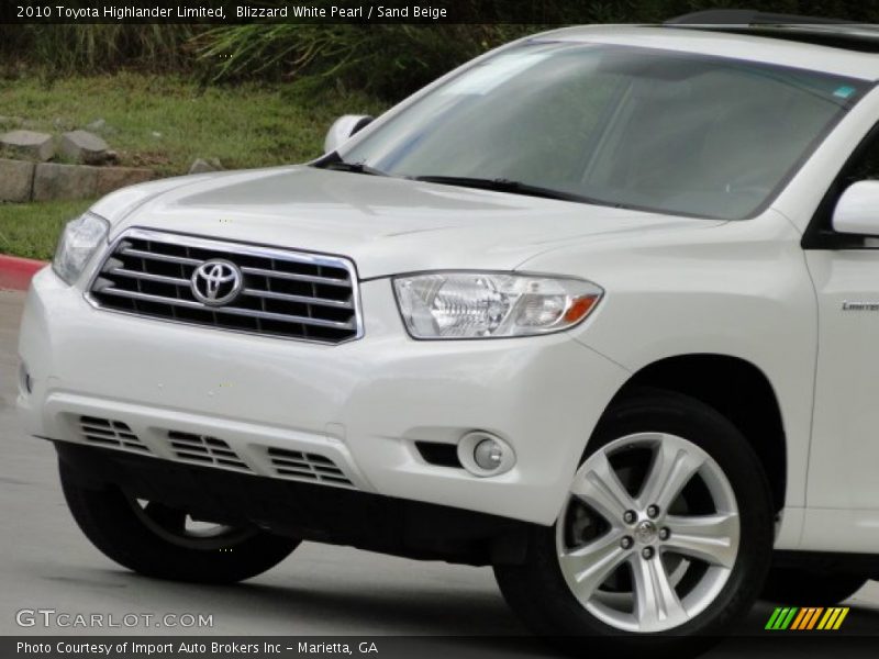 Blizzard White Pearl / Sand Beige 2010 Toyota Highlander Limited