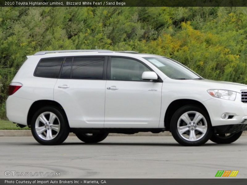 Blizzard White Pearl / Sand Beige 2010 Toyota Highlander Limited