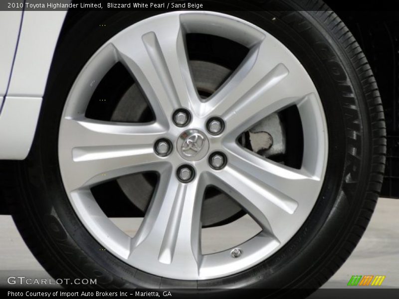 Blizzard White Pearl / Sand Beige 2010 Toyota Highlander Limited