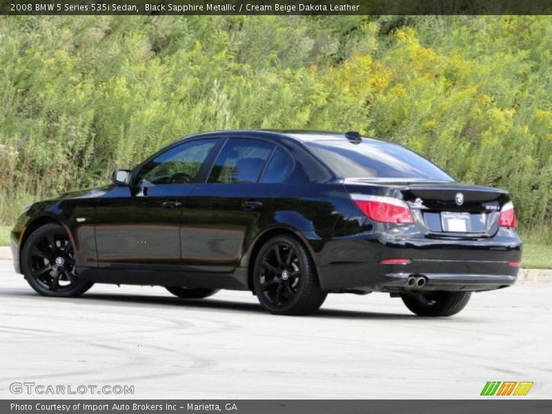 Black Sapphire Metallic / Cream Beige Dakota Leather 2008 BMW 5 Series 535i Sedan