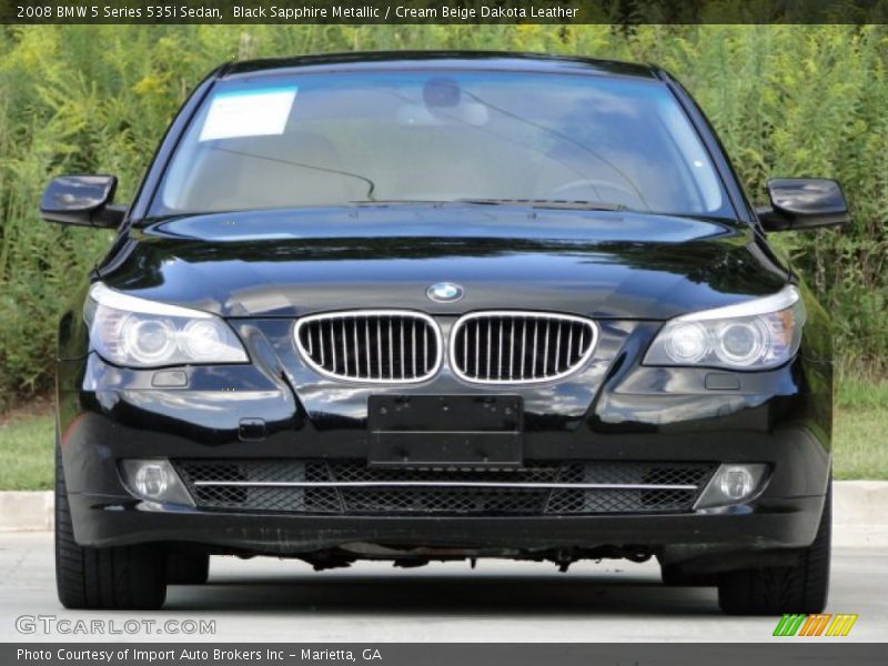 Black Sapphire Metallic / Cream Beige Dakota Leather 2008 BMW 5 Series 535i Sedan