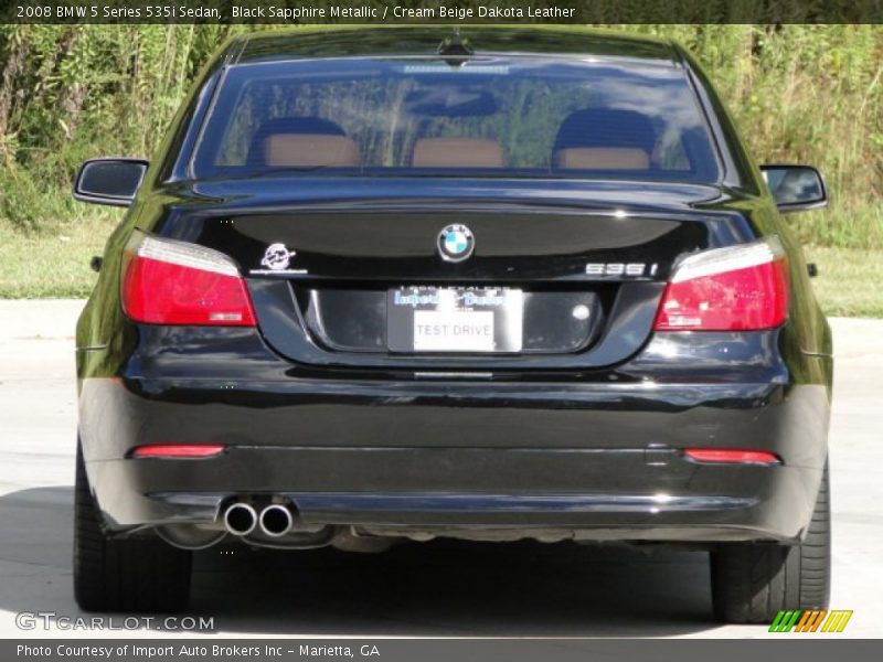 Black Sapphire Metallic / Cream Beige Dakota Leather 2008 BMW 5 Series 535i Sedan