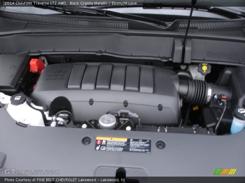Black Granite Metallic / Ebony/Mojave 2014 Chevrolet Traverse LTZ AWD