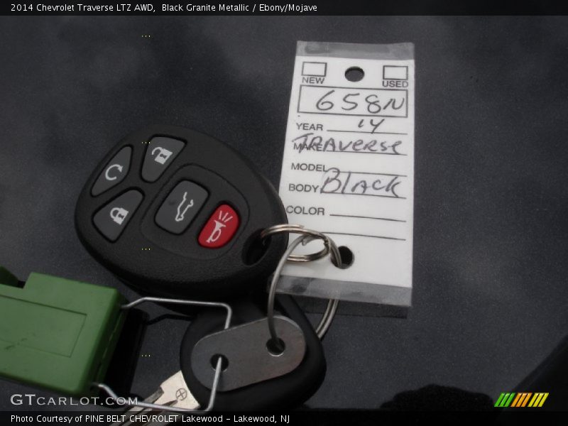 Black Granite Metallic / Ebony/Mojave 2014 Chevrolet Traverse LTZ AWD