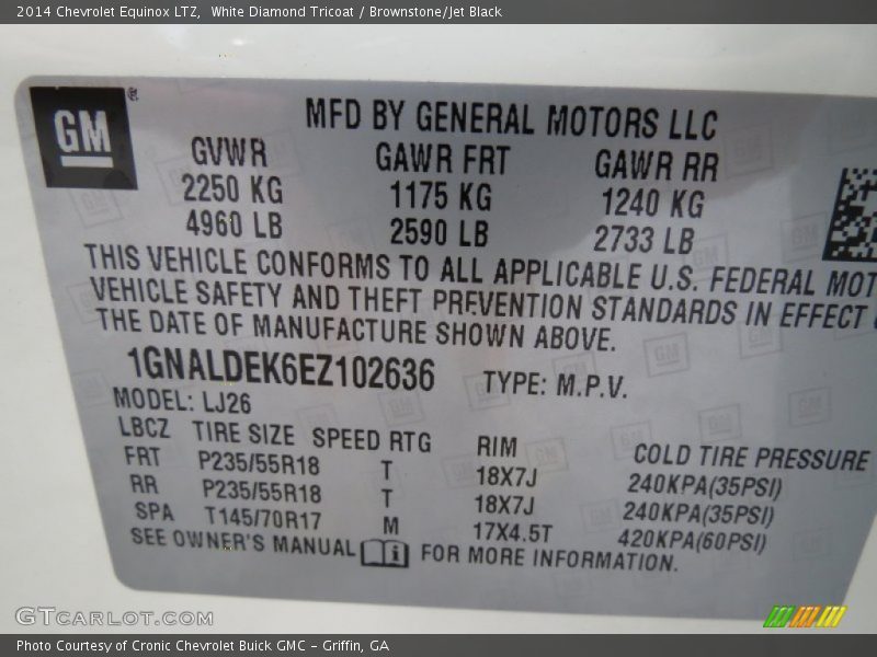 White Diamond Tricoat / Brownstone/Jet Black 2014 Chevrolet Equinox LTZ