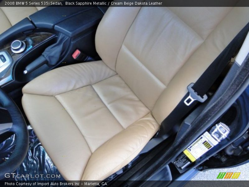 Black Sapphire Metallic / Cream Beige Dakota Leather 2008 BMW 5 Series 535i Sedan