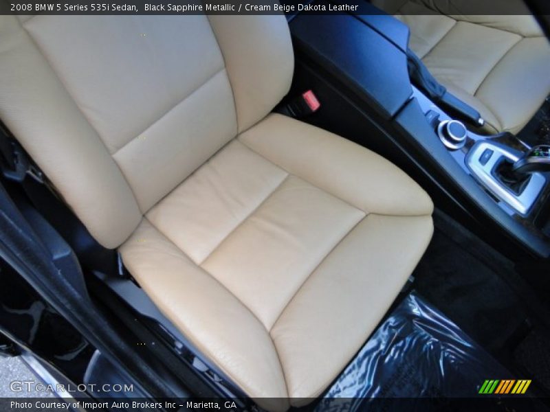 Black Sapphire Metallic / Cream Beige Dakota Leather 2008 BMW 5 Series 535i Sedan