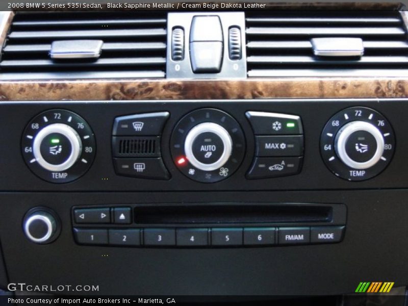 Black Sapphire Metallic / Cream Beige Dakota Leather 2008 BMW 5 Series 535i Sedan