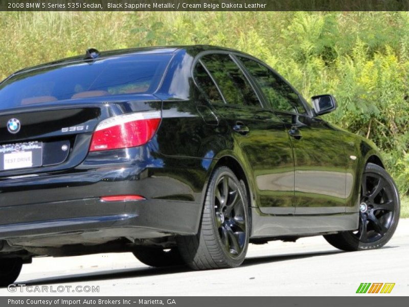 Black Sapphire Metallic / Cream Beige Dakota Leather 2008 BMW 5 Series 535i Sedan