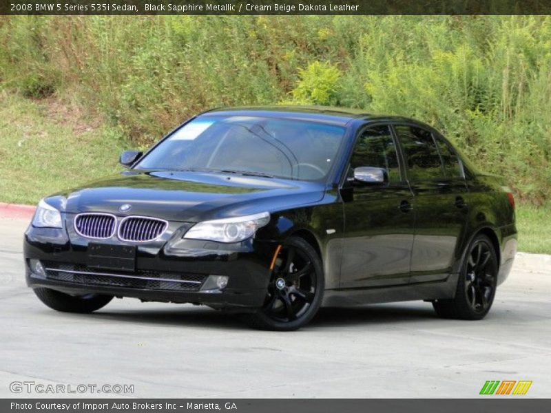 Black Sapphire Metallic / Cream Beige Dakota Leather 2008 BMW 5 Series 535i Sedan
