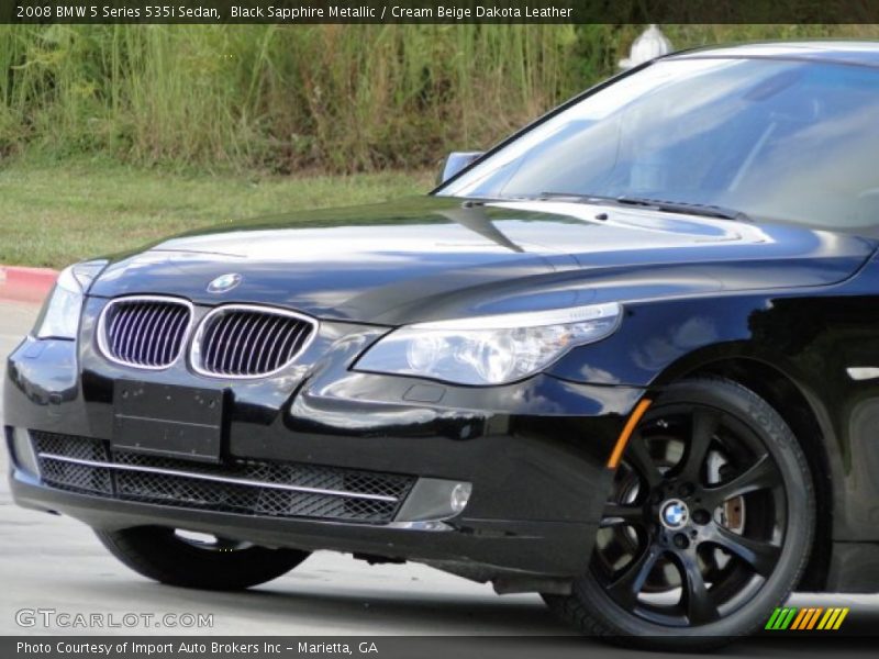 Black Sapphire Metallic / Cream Beige Dakota Leather 2008 BMW 5 Series 535i Sedan