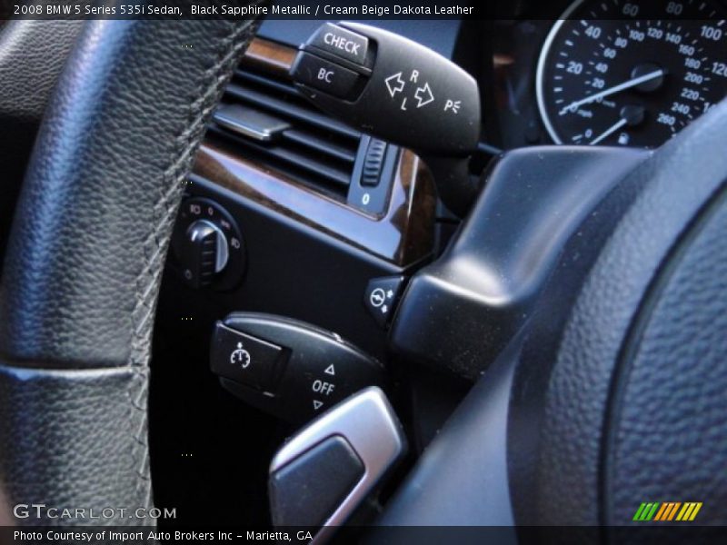 Black Sapphire Metallic / Cream Beige Dakota Leather 2008 BMW 5 Series 535i Sedan