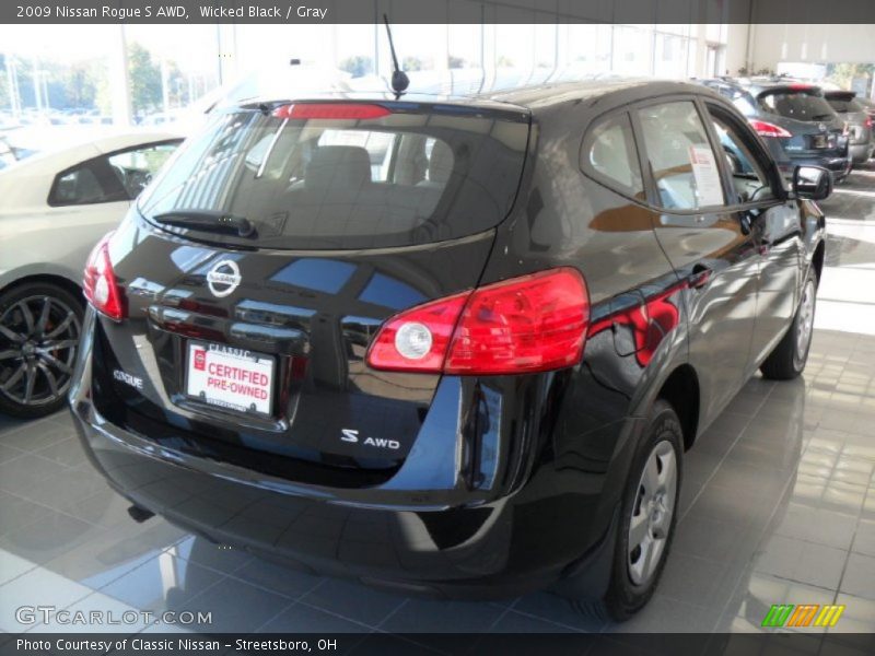 Wicked Black / Gray 2009 Nissan Rogue S AWD