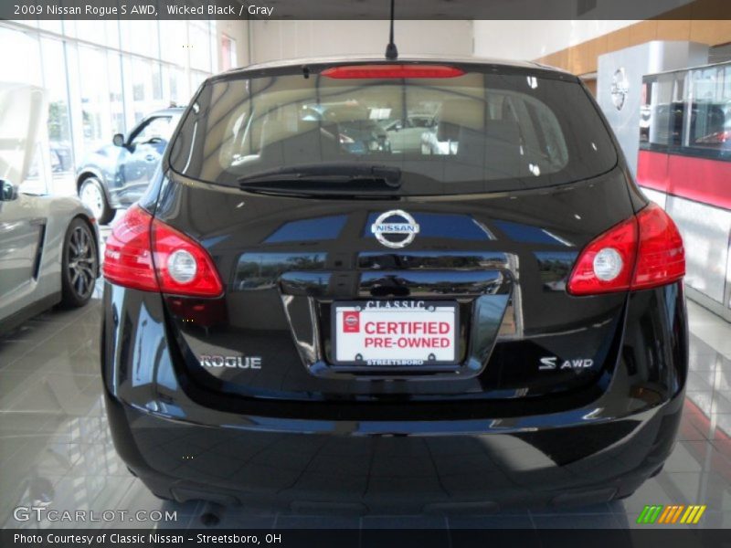 Wicked Black / Gray 2009 Nissan Rogue S AWD