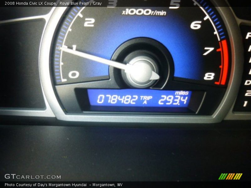 Royal Blue Pearl / Gray 2008 Honda Civic LX Coupe