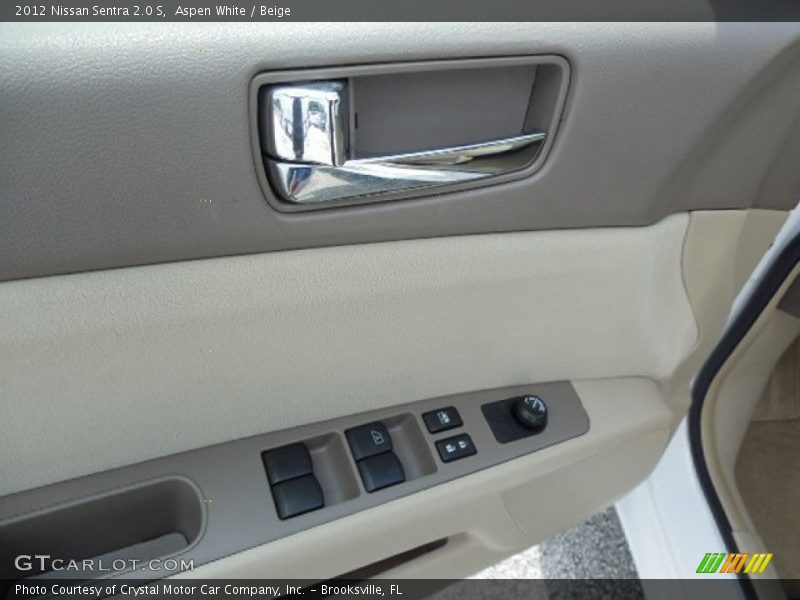 Aspen White / Beige 2012 Nissan Sentra 2.0 S