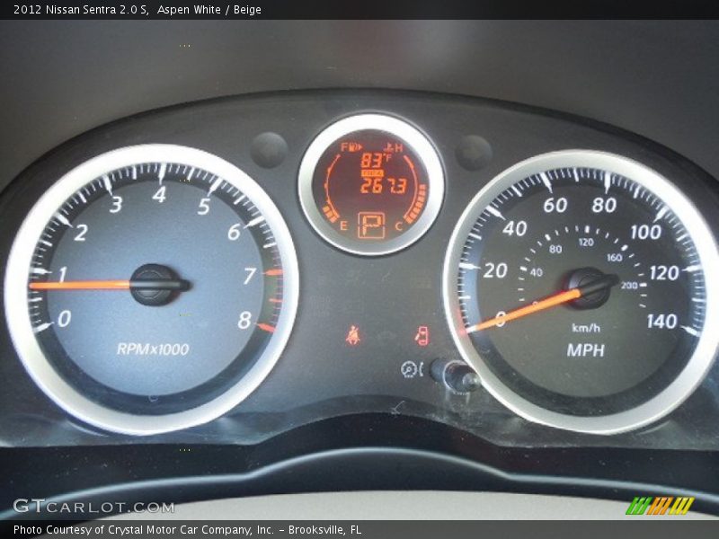 Aspen White / Beige 2012 Nissan Sentra 2.0 S