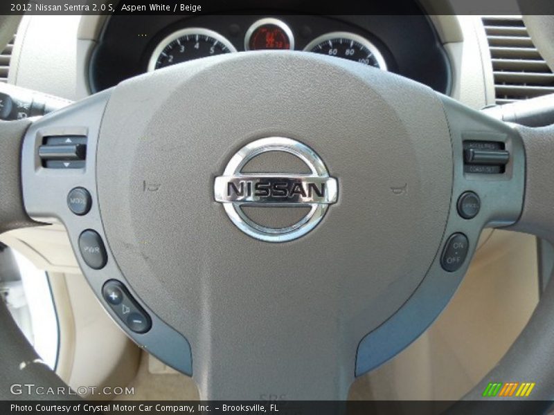 Aspen White / Beige 2012 Nissan Sentra 2.0 S