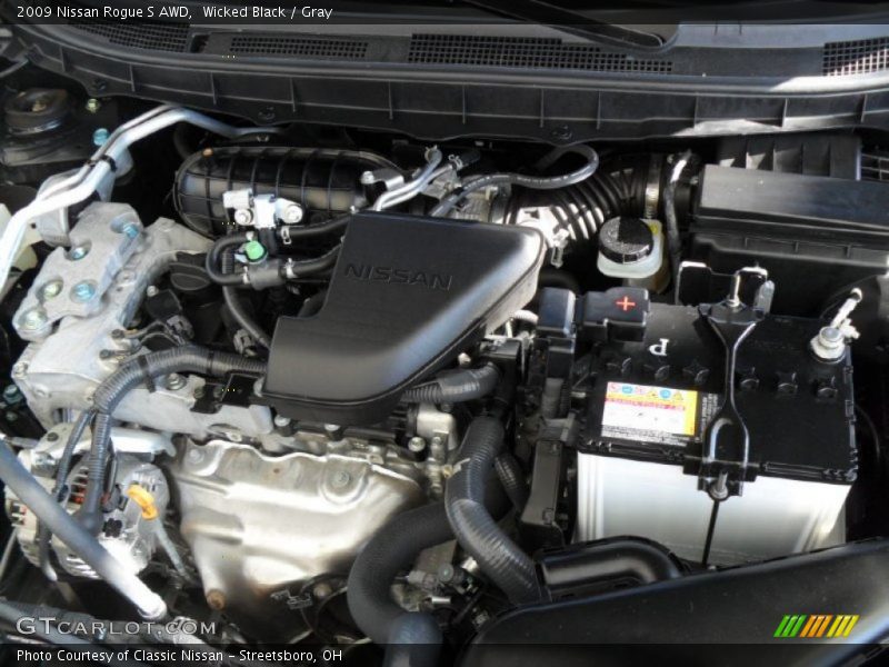 Wicked Black / Gray 2009 Nissan Rogue S AWD