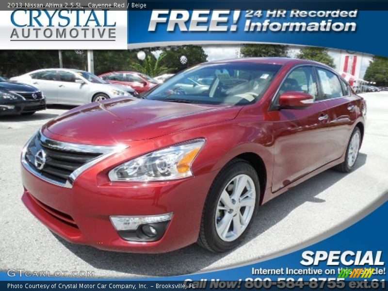 Cayenne Red / Beige 2013 Nissan Altima 2.5 SL