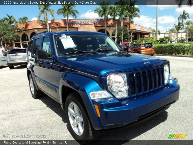 Deep Water Blue Pearl / Dark Slate Gray 2009 Jeep Liberty Sport