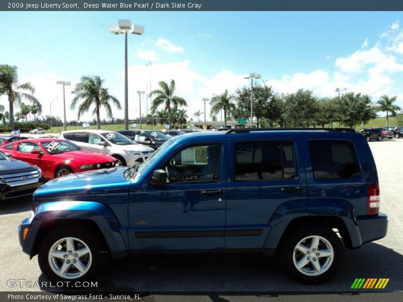 Deep Water Blue Pearl / Dark Slate Gray 2009 Jeep Liberty Sport
