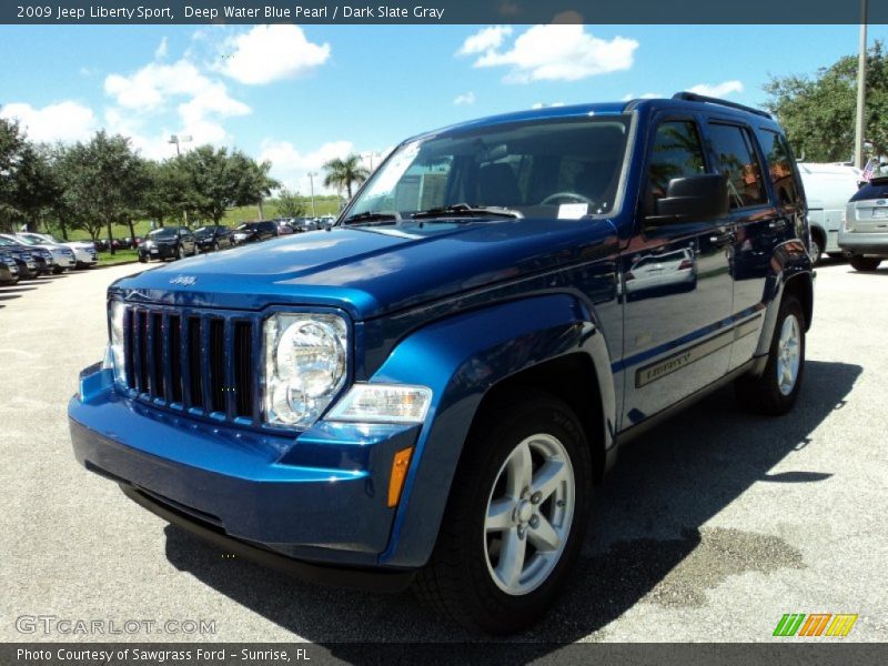 Deep Water Blue Pearl / Dark Slate Gray 2009 Jeep Liberty Sport