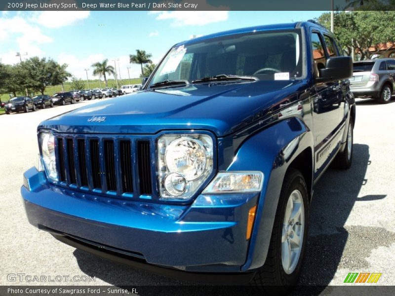 Deep Water Blue Pearl / Dark Slate Gray 2009 Jeep Liberty Sport