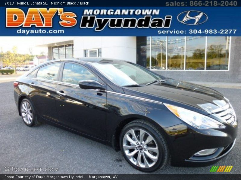 Midnight Black / Black 2013 Hyundai Sonata SE