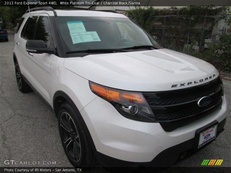 White Platinum Tri-Coat / Charcoal Black/Sienna 2013 Ford Explorer Sport 4WD
