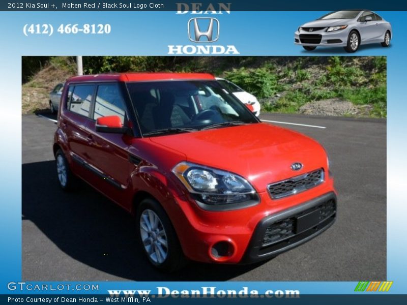 Molten Red / Black Soul Logo Cloth 2012 Kia Soul +