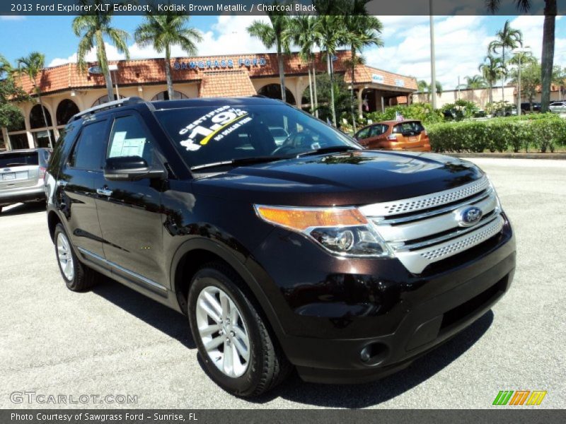 Kodiak Brown Metallic / Charcoal Black 2013 Ford Explorer XLT EcoBoost
