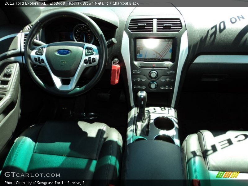Kodiak Brown Metallic / Charcoal Black 2013 Ford Explorer XLT EcoBoost