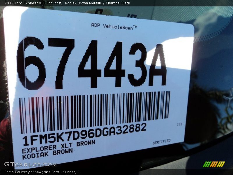 Kodiak Brown Metallic / Charcoal Black 2013 Ford Explorer XLT EcoBoost