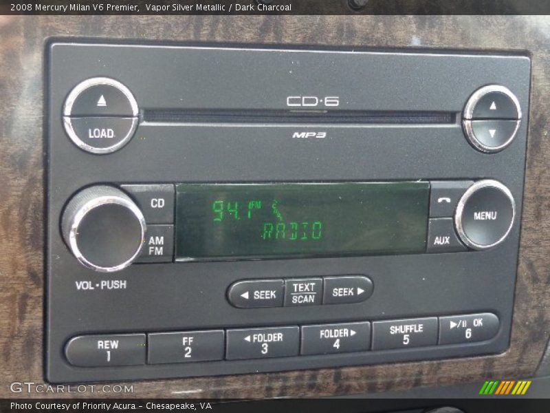Vapor Silver Metallic / Dark Charcoal 2008 Mercury Milan V6 Premier